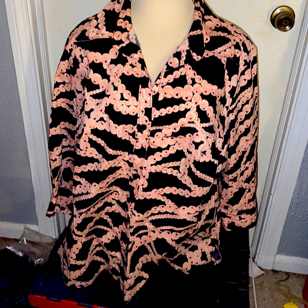 Apostrophe 3/4sleeves button down tunic/ blouse size 18W